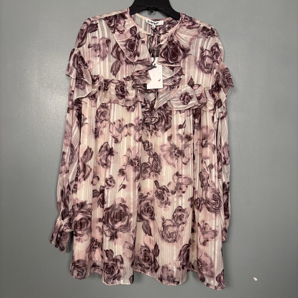 NWT JACQUIE THE LABEL Women’s Emily Mini Dress Floral Pink Tunic Mini Small New